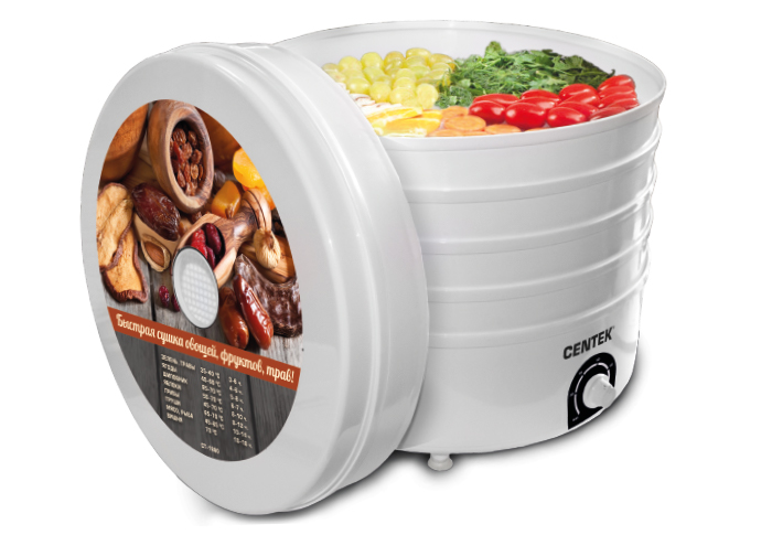 Сушилка для овощей и фруктов CENTEK CT-1660																		 — описание, фото, цены в интернет-магазине PT Stores