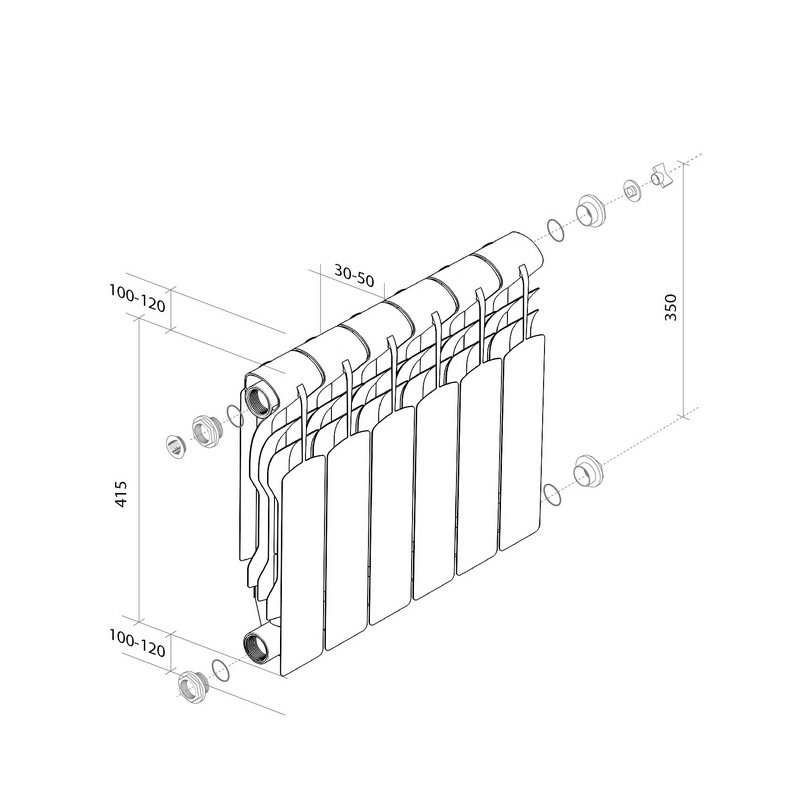 Купить Радиатор Royal Thermo Revolution Bimetall 350 - 12 секц. — Фото 4
