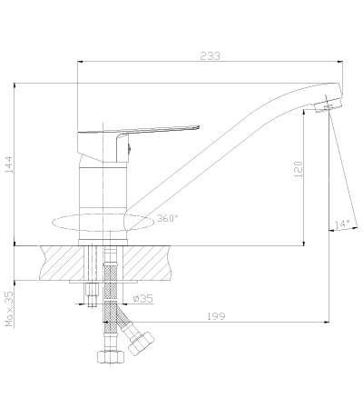 Купить Смеситель Rossinka S35-21 Смеситель для кухни — Фото 2