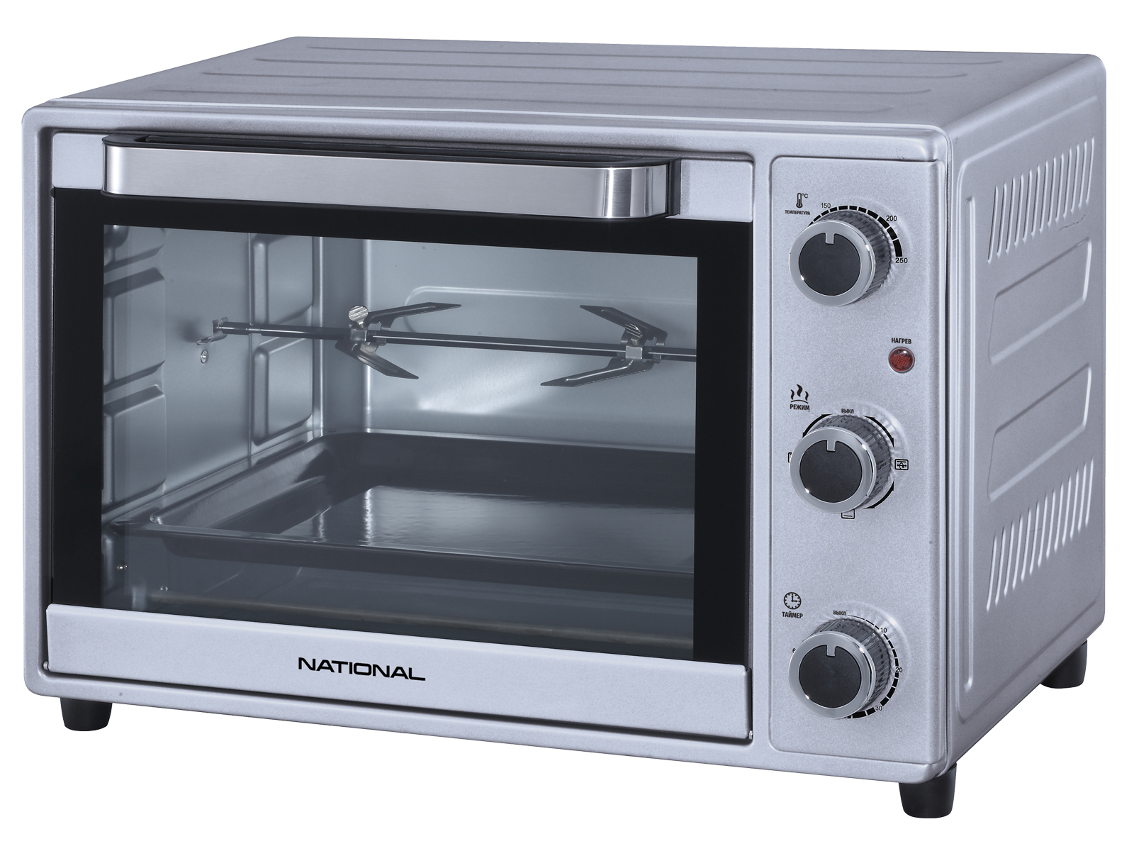 Мини-печь National NK-MO425 silver																		 — описание, фото, цены в интернет-магазине PT Stores