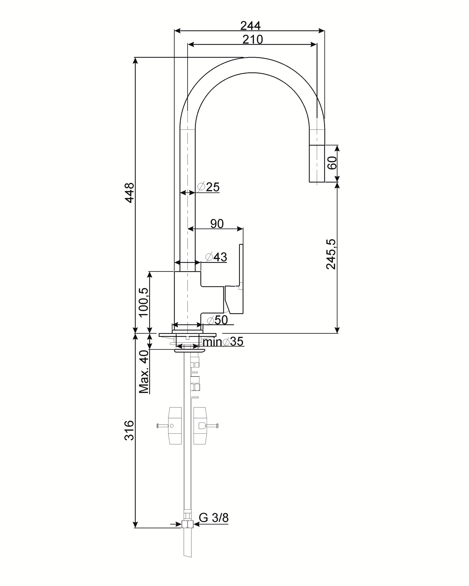 Купить Смеситель SMEG MID2CR — Фото 2
