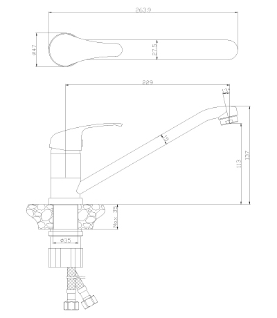 Купить Смеситель Rossinka Y35-21U Смеситель для кухни — Фото 2