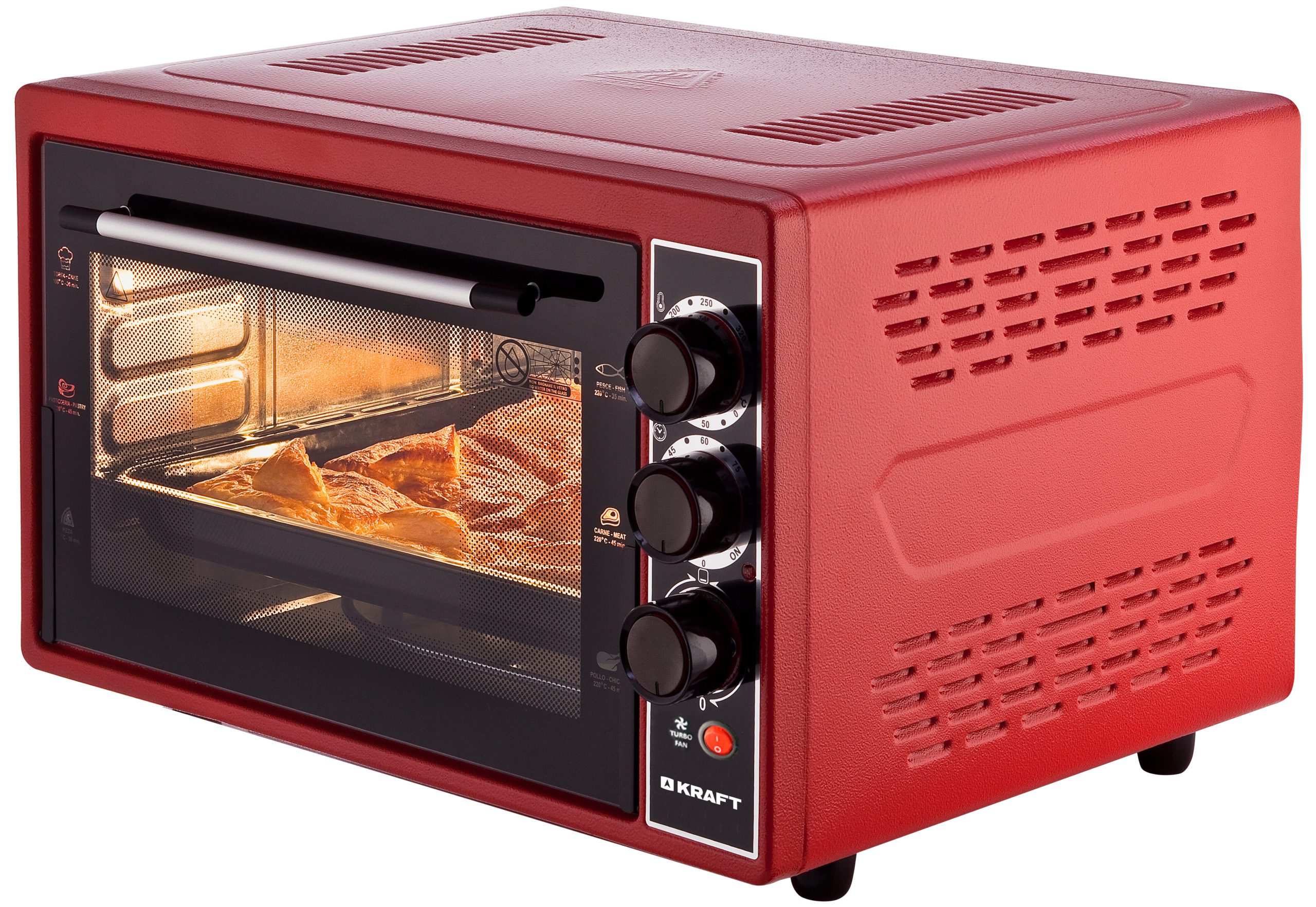 Мини-печь KRAFT KF-MO 4506 R красн																		 — описание, фото, цены в интернет-магазине PT Stores