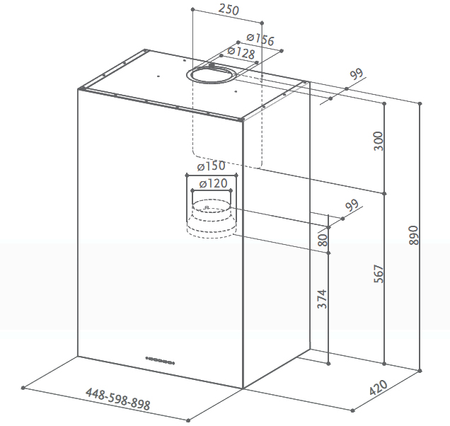 Купить Островная вытяжка FABER CUBIA IS.GLOSS PLUS EV8 WH A60 — Фото 2