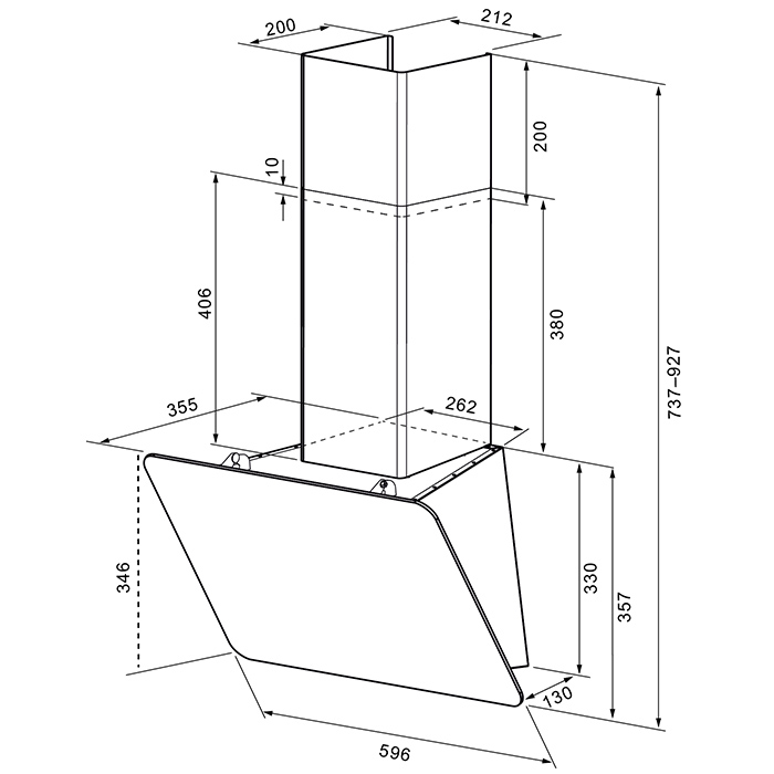 Купить Наклонная вытяжка KRONA LIORA 600 white S — Фото 2