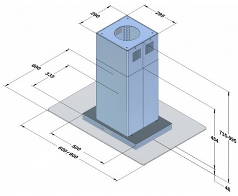 Купить Островная вытяжка AKPO WK-8 Исла Мираж 90 см. нержавейка — Фото 2