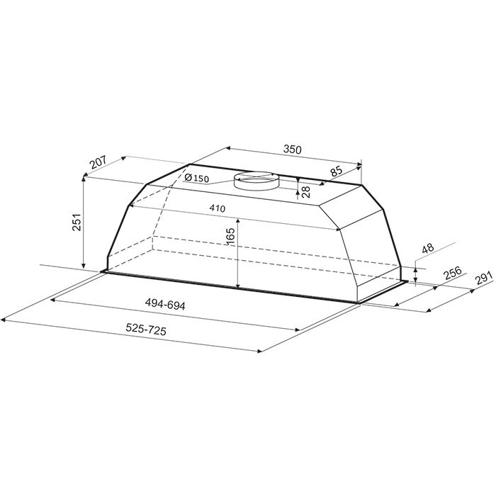 Купить Вытяжка встраиваемая KRONA Ameli 600 white PB — Фото 2