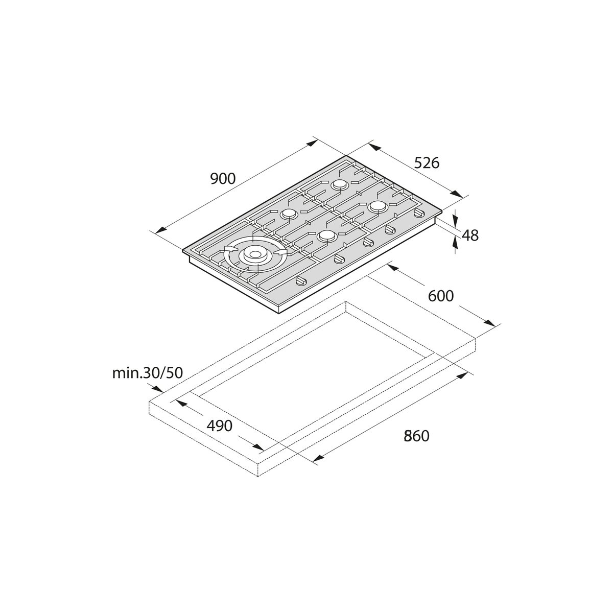 Купить Газовая варочная панель Asko HG1986SB — Фото 2