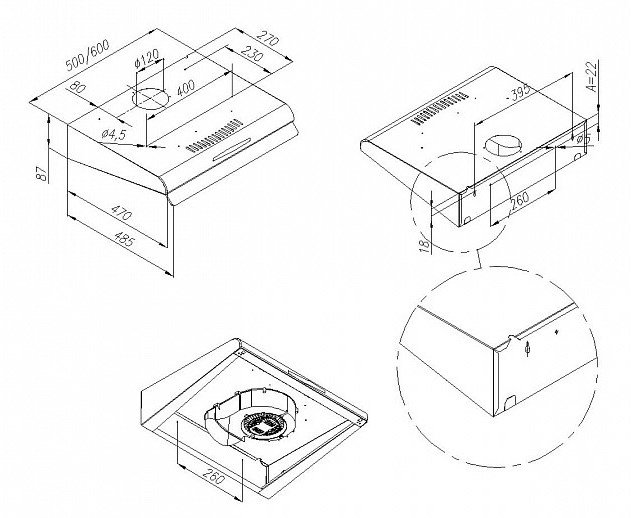 Купить Плоская вытяжка MAUNFELD MPA 60 черный — Фото 2