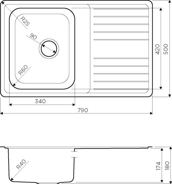 Купить Мойка OMOIKIRI Sagami 79-IN нерж.сталь/нержавеющая сталь — Фото 2