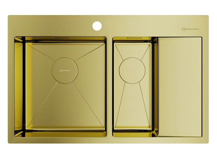 Мойка OMOIKIRI Akisame 78-2-LG-R нерж.сталь/светлое золото																		 — описание, фото, цены в интернет-магазине PT Stores