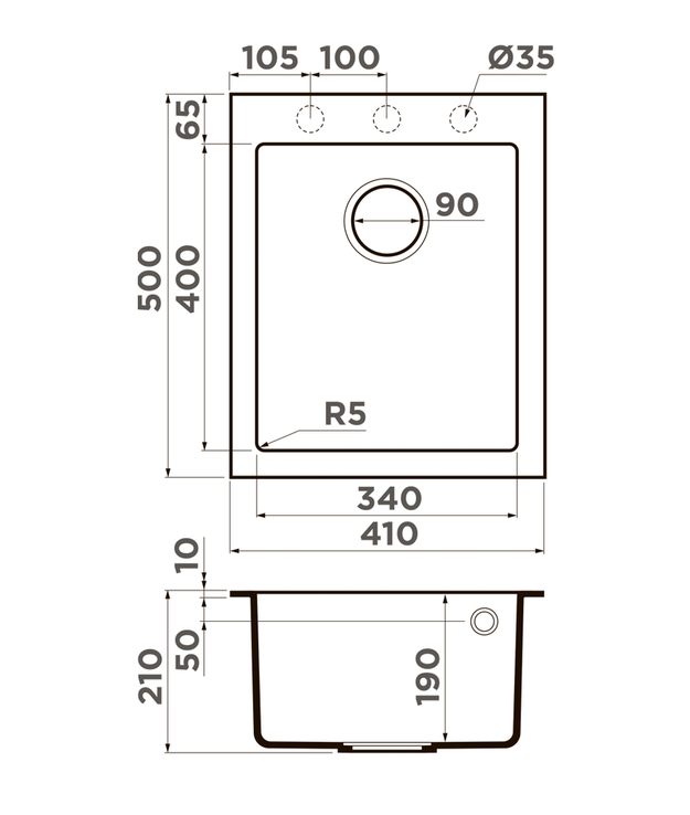 Купить Мойка OMOIKIRI Bosen 41-SA Tetogranit/бежевый — Фото 2
