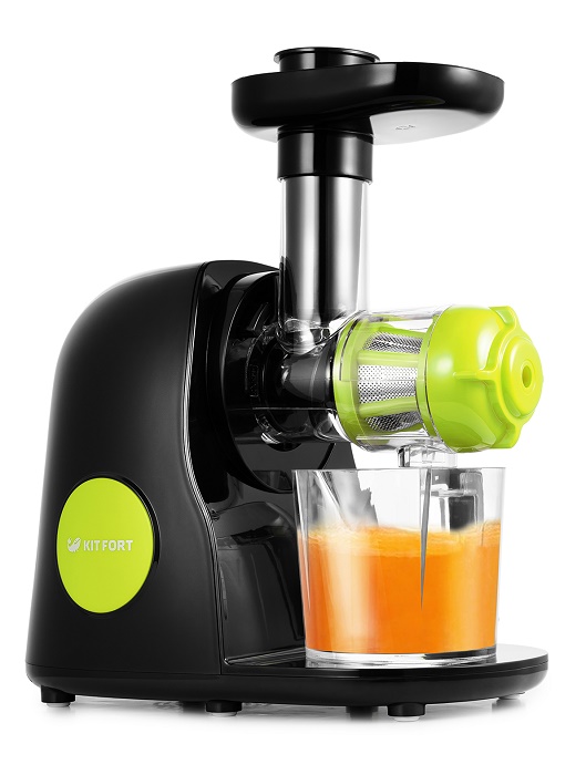 Соковыжималка Kitfort KT-1111-1, черный/зеленый																		 — описание, фото, цены в интернет-магазине PT Stores