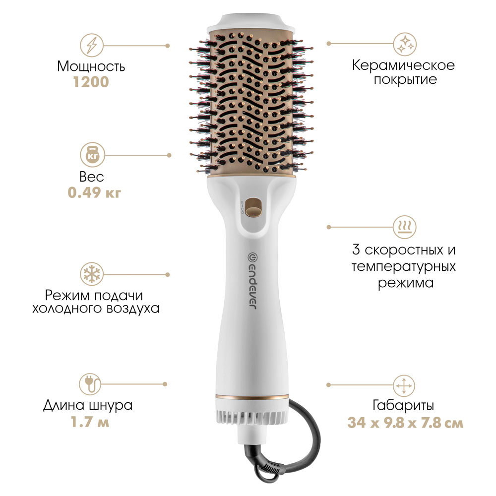 Купить Прибор для укладки волос ENDEVER Aurora-500 белый — Фото 7