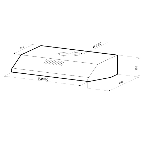 Купить Плоская вытяжка KRONA LUCI 600 3P inox — Фото 2