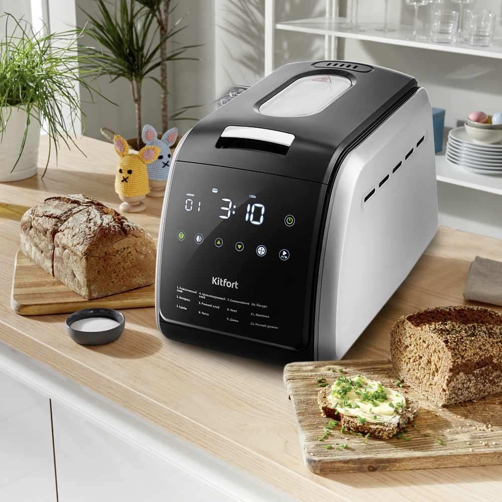 Купить Хлебопечь Kitfort КТ-305 черный/серебристый — Фото 6
