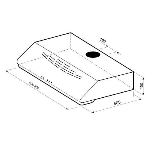 Купить Плоская вытяжка KRONA KAREN 500 inox push button — Фото 2