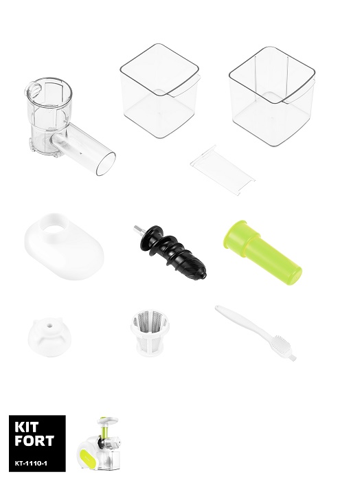 Купить Соковыжималка Kitfort KT-1110-1, белый/зеленый — Фото 2