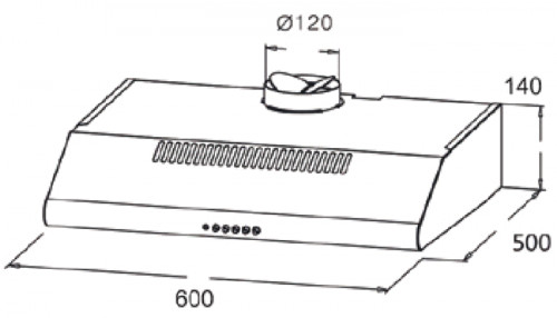 Купить Плоская вытяжка Midea MH60T349W — Фото 2