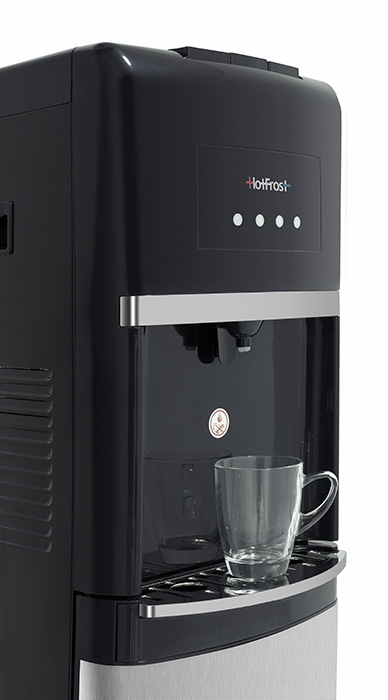 Купить Кулер для воды HotFrost 35AN напольный компрессорный серебристый/черный — Фото 4