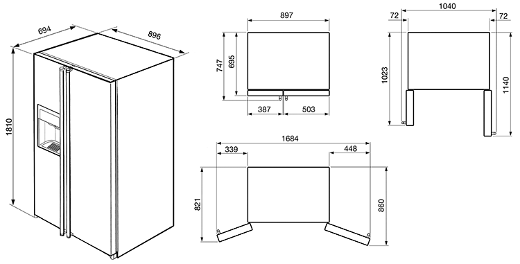 Купить Холодильник SMEG SBS8003P — Фото 2