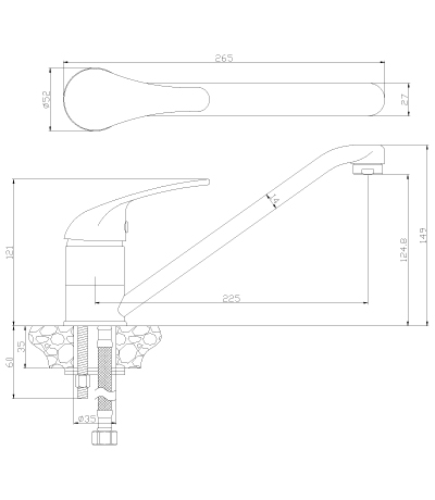 Купить Смеситель Rossinka Y40-21 Смеситель для кухни — Фото 2
