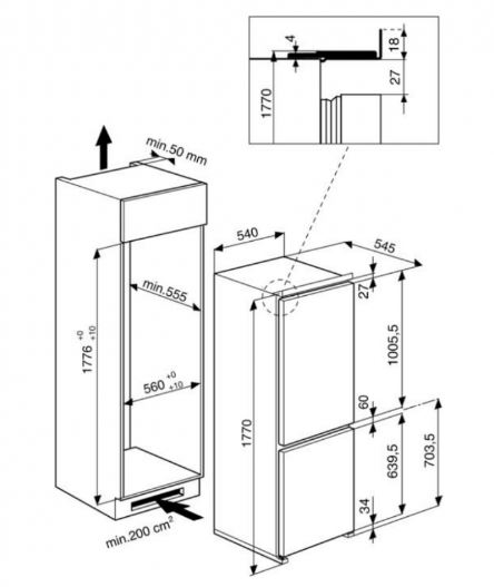 Купить Встраиваемый холодильник HOTPOINT-ARISTON BCB 7030 AA F C (RU) — Фото 2