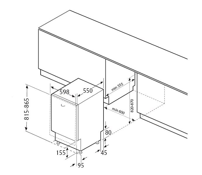 Купить Встраиваемая посудомоечная машина FLAVIA BI 60 KASKATA Light S — Фото 8
