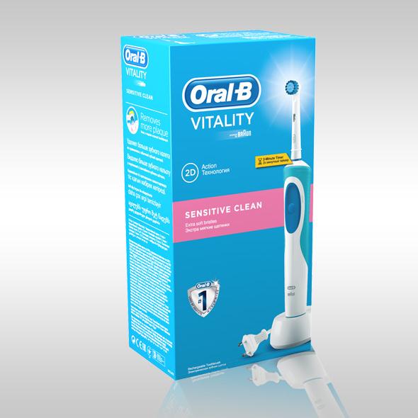 Купить  BRAUN Oral-B Vitality Sensitive, белый/голубой — Фото 2