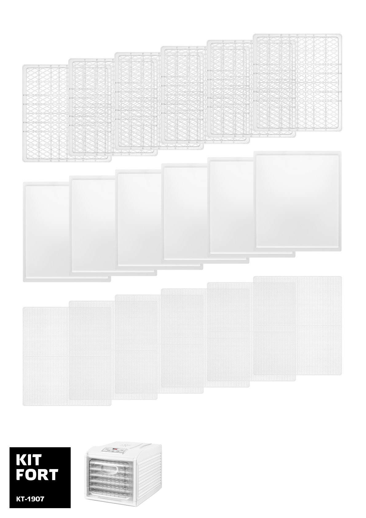 Купить Сушилка для овощей и фруктов Kitfort KT-1907, 6 под. — Фото 2