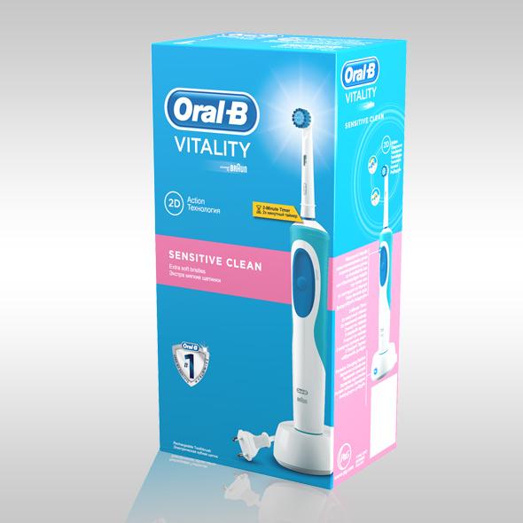 Купить  BRAUN Oral-B Vitality Sensitive, белый/голубой — Фото 3