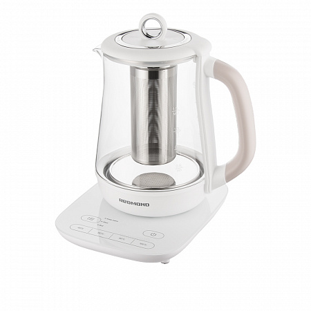 Чайник Redmond RK-G1304D белый/стекло																		 — описание, фото, цены в интернет-магазине PT Stores