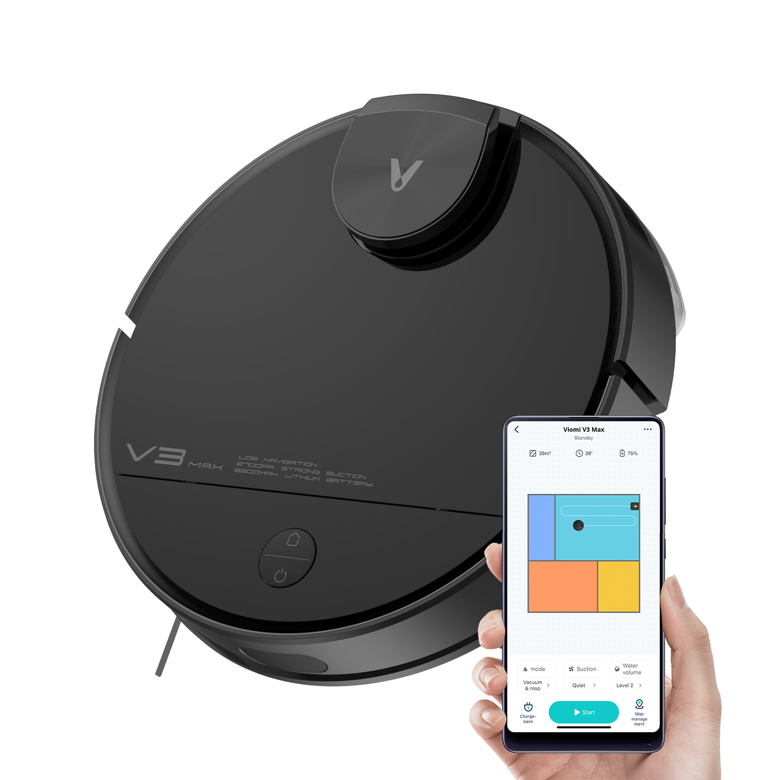 Робот-пылесос Xiaomi Viomi Robot Vacuum V3 Max (V-RVCLM27B)																		 — описание, фото, цены в интернет-магазине PT Stores