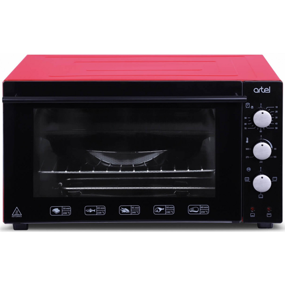 Мини-печь ARTEL MD 4218  E черно- красный																		 — описание, фото, цены в интернет-магазине PT Stores