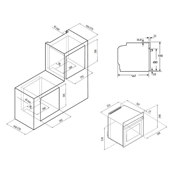 Купить Газовый духовой шкаф Fornelli FGA 60 FALCONE BL — Фото 2