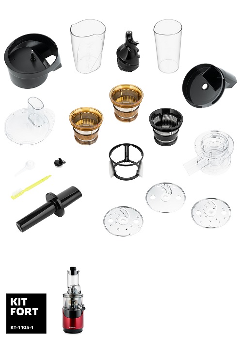 Купить Соковыжималка Kitfort KT-1105-1, красный/черный — Фото 2