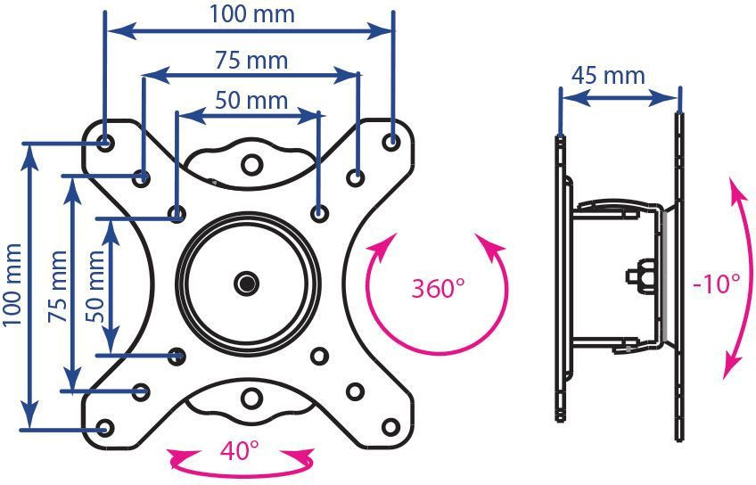 Купить Кронштейн Kromax GALACTIC-1 new черный — Фото 4