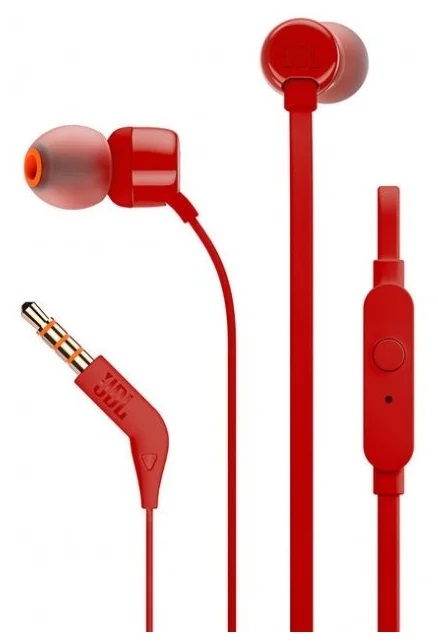 Наушники JBL T 110 Red																		 — описание, фото, цены в интернет-магазине PT Stores