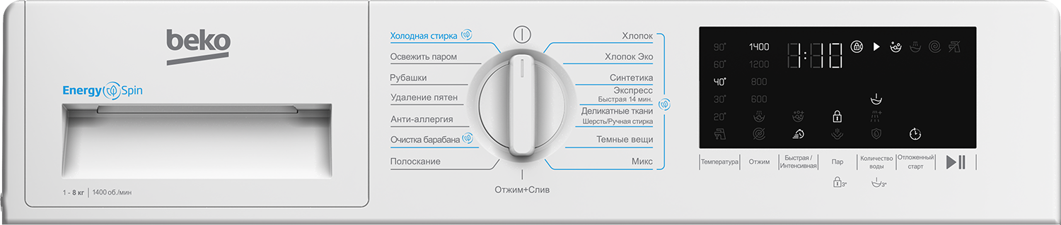 Купить Встраиваемая стиральная машина BEKO BI3WBT8841 W — Фото 6
