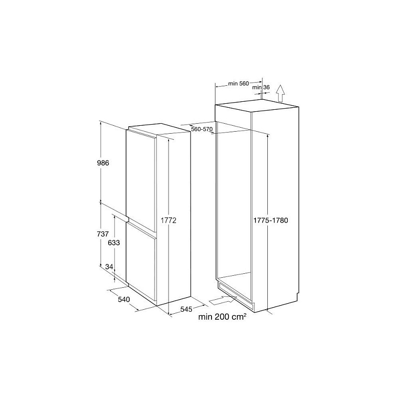 Купить Встраиваемый холодильник KORTING KSI 17860 CFL — Фото 5