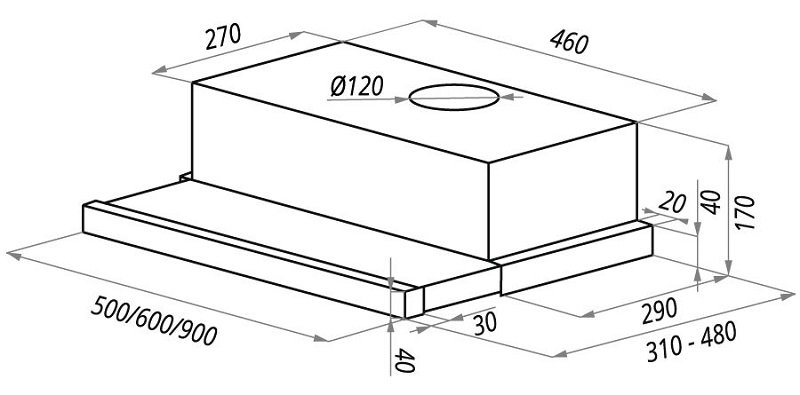 Купить Вытяжка встраиваемая MAUNFELD VS LIGHT (C) 50 бежевый — Фото 5