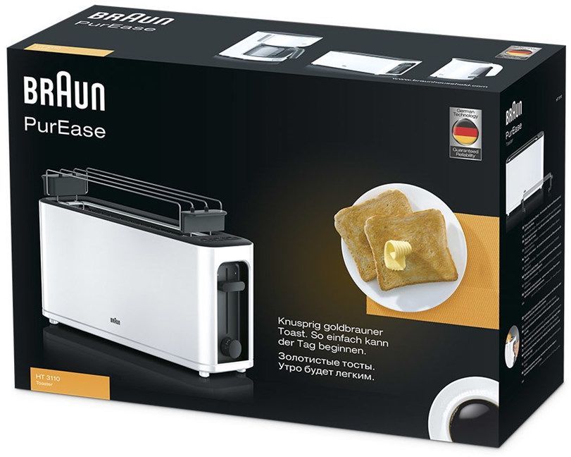 Купить Тостер BRAUN HT 3110, белый/черный — Фото 2
