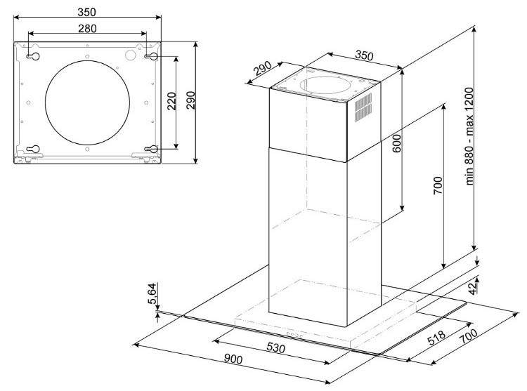 Купить Островная вытяжка SMEG KEIV90E — Фото 2