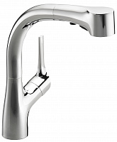 Jacob Delafon E13963-CP ELATE Однорычажный смеситель для кухни с выдвижным, вращающимся изливом